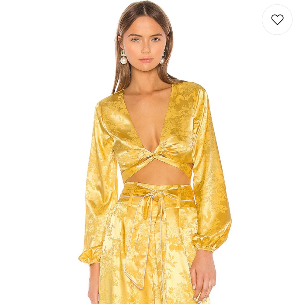 NWT Revolve Camila Coelho Sonia Top in Golden Yellow - XS